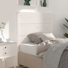 Tablie de pat, alb, 96x4x100 cm, lemn masiv de pin 1, Alb, 96 x 4 x 100 cm