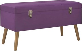vidaXL Bancă cu un compartiment de depozitare, violet, 80 cm, catifea