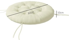 Outsunny Covoraș de șezut, covoraș pentru scaun, covoraș șezut, cu design tufted, 80 cm x 80 cm x 10 cm, Crem | Aosom Romania