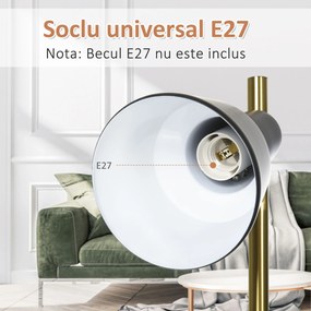 Lampa de podea de 150 cm cu 3 abajururi reglabile, baza rotunda, metal, bronz, 32x32x150 cm HOMCOM | Aosom RO
