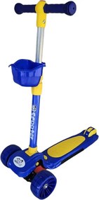 Trotineta copii cu roti luminoase din silicon NOVOKIDS™ Mini Scooter 6160, Cu melodii si lumini, 3 roti, Pliabila, Maner reglabil pe inaltime, Maxim