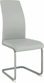 Scaun NOBATA, gri deschis, piele ecologica/metal, 42x56x99 cm
