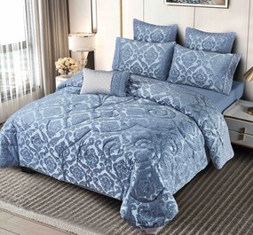 Set Cadou Luxury Jacquard 7 Piese SCJ-Albastru