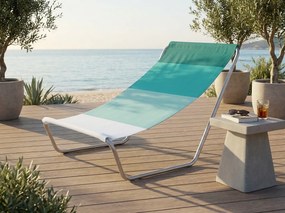 Sezlong pliabil de plaja SAND, dungi verzi