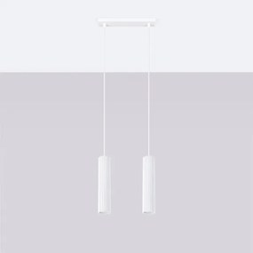 Lustră pe cablu Sollux SL.1536 KARBON 2xGU10/10W/230V alb