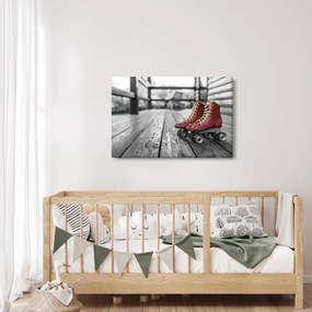 Tablou cu pantofi cu role vechi roșii (90x60 cm)