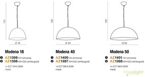 Pendul modern design nordic 18cm MODENA crom