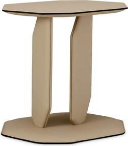 Masuta laterala design LUX, Piele Sintetica, Maro Deschis, Maurizio