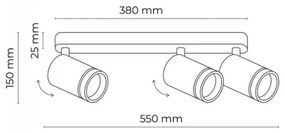 Spot JET 3xGU10/10W/230V negru
