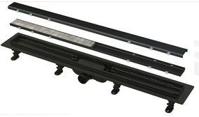 Set rigola pentru dus cu capac Alca APZ19 Black Simple 85 cm