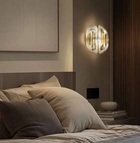 Aplica moderna design Art Deco realizata manual Fiordlys White