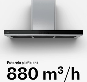 Klarstein Verosteel hotă de bucătărie, Elegantă, minimalistă, puternică, Clasa energetică A++, 881,6 m³/h, 90 cm