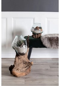 Picătură de apă San Marino decor de masă, lemn de tec/vidră, 50 cm