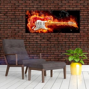 Tablou - Gtara în flăcări (120x50 cm)