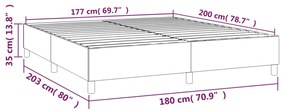 Cadru de pat box spring, negru, 180x200 cm, catifea Negru, 35 cm, 180 x 200 cm