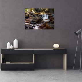 Tablou pe sticlă cu râul pietros (70x50 cm)