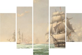 Tablou - Fitz Henry Lane, The United States Frigate President Engaging the British Squadron, reproducere (150x105 cm)