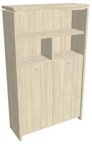 Dulap înalt pentru haine Verno 128 x 46 x 210 cm, cu rafturi, salcâm