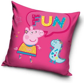 Față de pernă Purcelușa Peppa și DinoBambino, 40 x 40 cm