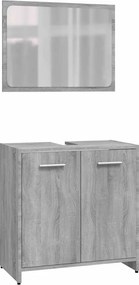 vidaXL Set de mobilier de baie, gri sonoma, lemn prelucrat