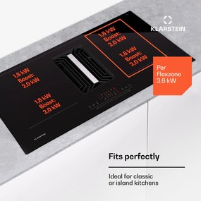 Klarstein Cuptor cu inducție AirJet 90 Down Air System + DownAir-digestor, 754 m³/h, A