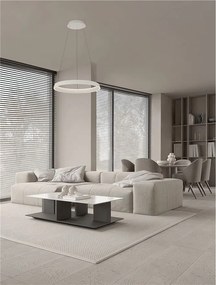 Lustra circulara aluminiu alb LED CCT OVIA 60cm