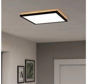 Plafonieră LED dimabilă de exterior Eglo 901456 ROVITO-R 17,6W/230V 39x39cm IP44 negru + telecomandă