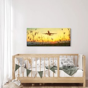 Tablou cu avionul ridicându-se spre zbor (120x50 cm)