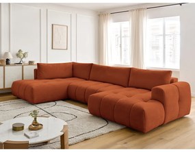 Colțar cărămiziu extensibil/cu spațiu de depozitare (cu colț pe partea stângă/în formă de "U") Fuji – Bobochic Paris