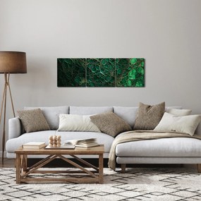 Tablou - Imagine microscopică verde (cu ceas) (90x30 cm)