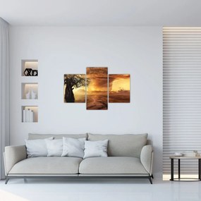 Tablou cu norii portocalii (90x60 cm)