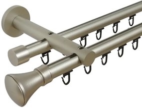 Galerie metal dubla PICIOR UNIVERSAL TEAVA PROFIL - PRINCE19/19 - CROM MAT (Alege marime: 240 cm)