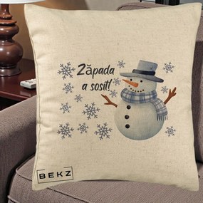Perna Decorativa Zapada a Sosit Om de Zapada, 40x40 cm, Bej, Husa Detasabila, Perna Inclusa, BEKZ®