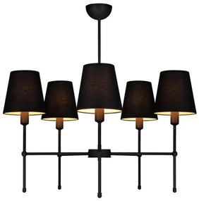 Lustră pe tijă MADELA, 5xE14/40W/230V, negru