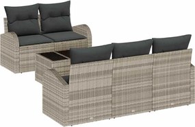 vidaXL Set de canapele pentru grădină 6 pcs Gri deschis și gri închis
