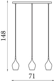 Lustra cu 3 pendule metal colorat Vibrant