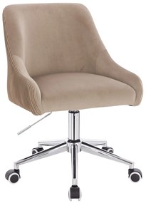 HR920K Scaun Latte din Catifea cu Bază Cromata