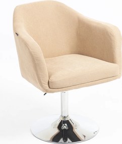 HR832N Scaun Catifea Reiată Premium culoare Bej Ghimbir cu Bază Cromata