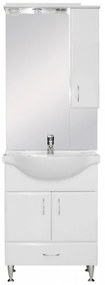 Mobilier complet de baie Bianca Plus 65, alb lucios, deschidere pe dreapta
