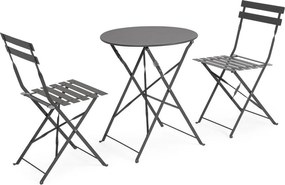 Set de dining pentru grădină gri antracit din oțel pentru 2 persoane Austin – Bizzotto
