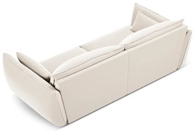 Canapea bej cu tapițerie din catifea 208 cm Vanda – Mazzini Sofas