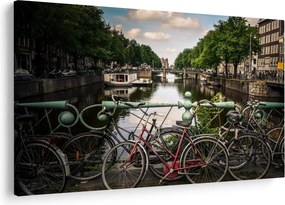 Tablou cu bicicleta în oraș (90x60 cm)