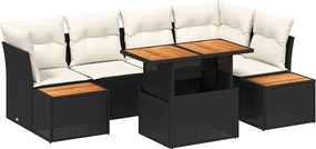 vidaXL Set de canapele pentru grădină 10 pcs Negru Rattan poli
