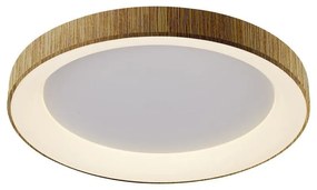 Plafoniera LED cu telecomanda design circular NISEKO II Wood 78cm
