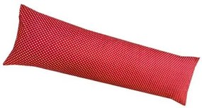 Perna de gravide si relaxare cu husa detasabila 145x50 cm Deseda Gigant Rosu cu buline albe