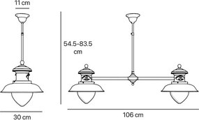 Lustra design italian din alama si sticla Al Mare
