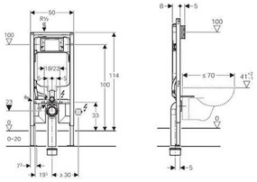 Rezervor wc incastrat Geberit, Duofix, pentru WC suspendat, cu rezervor Sigma, 8 cm (UP720)