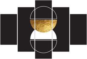 Tablou - Abstracție de aur și negru N⁰2 (150x105 cm)