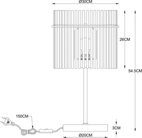 Globo 15698T1 - Lampă de masă GORLEY 1xE14/60W/230V Ø 30 cm neagră