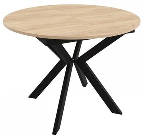 Masă sufragerie extensibilă Ulnasia 100 (Negru + Stejar craft auriu) (pentru 2-4 persoane). 1105408